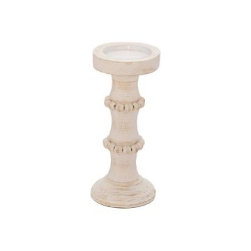 Picture of Antique Style 11" Pillar Candle Holder - White