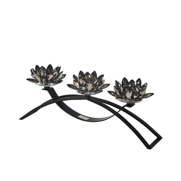 Picture of Lotus 3 Votive Candle Holder - Black