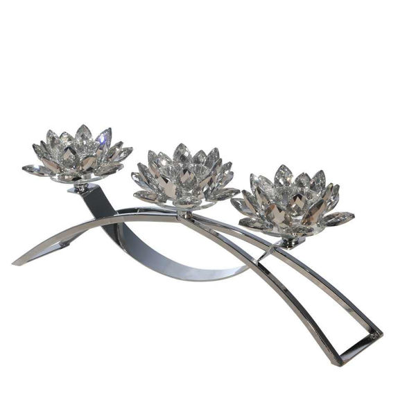 Picture of Lotus 3 Votive Candle Holder - Silver