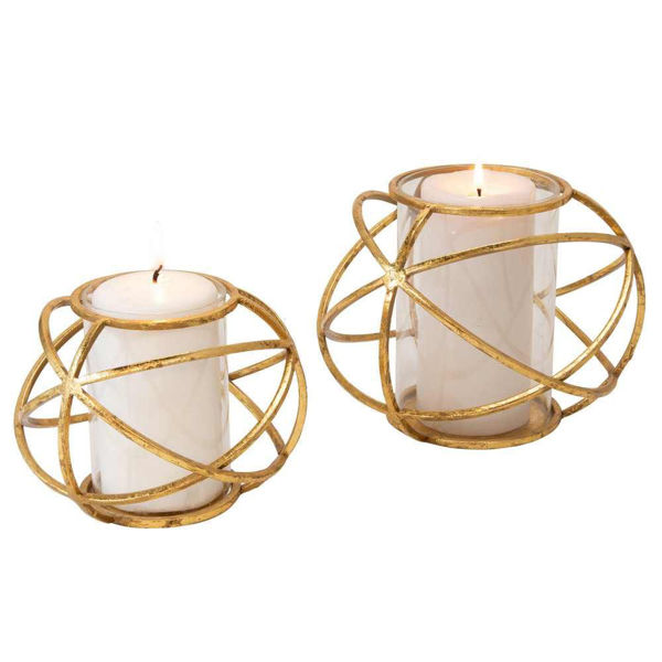 Picture of Orb 6" Candle Holder - Set of 2 - Gold