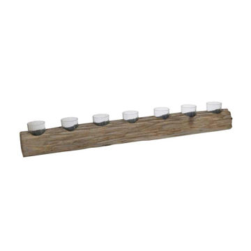 Picture of Log 7-Cup Tea Light Holder - Gray