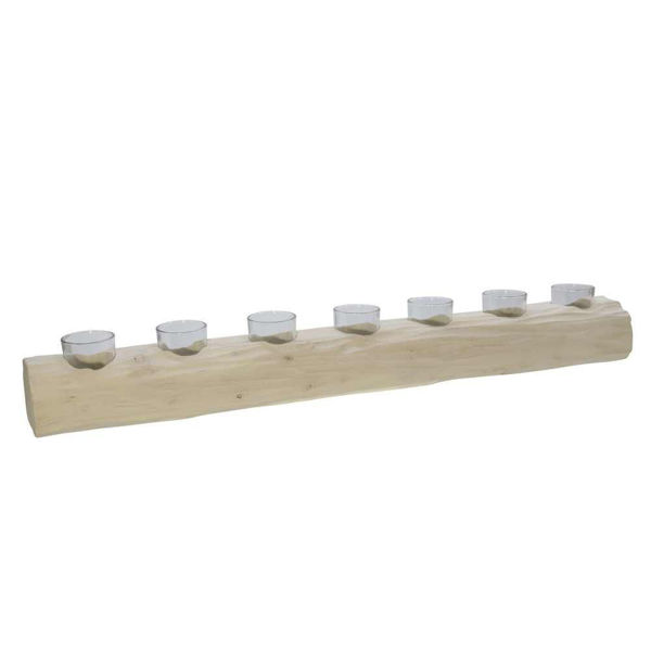Picture of Log 7-Cup Tea Light Holder - White