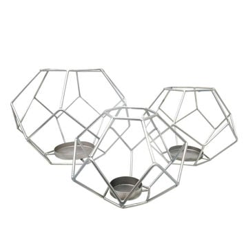 Picture of Geometric Orb Votive Candle Holder - Set of 3 - Si