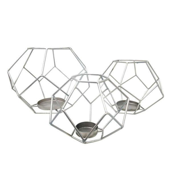 Picture of Geometric Orb Votive Candle Holder - Set of 3 - Si
