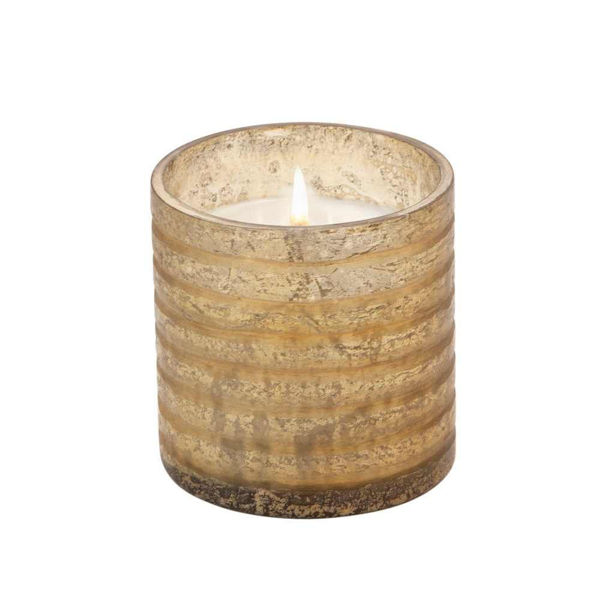 Picture of Stripe Glass 17.6 Oz Wax Candle by Live & SkyeFrench Vanilla Scent
