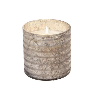 Picture of Silverstripe Glass 17.6 Oz Wax Candle by Live & Skye - French Vanilla Scent