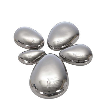 Picture of Ceramic Stone Sculptures - Set of 5 - Silver
