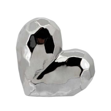 Picture of Ceramic 7.75" Heart Sculpture - Silver