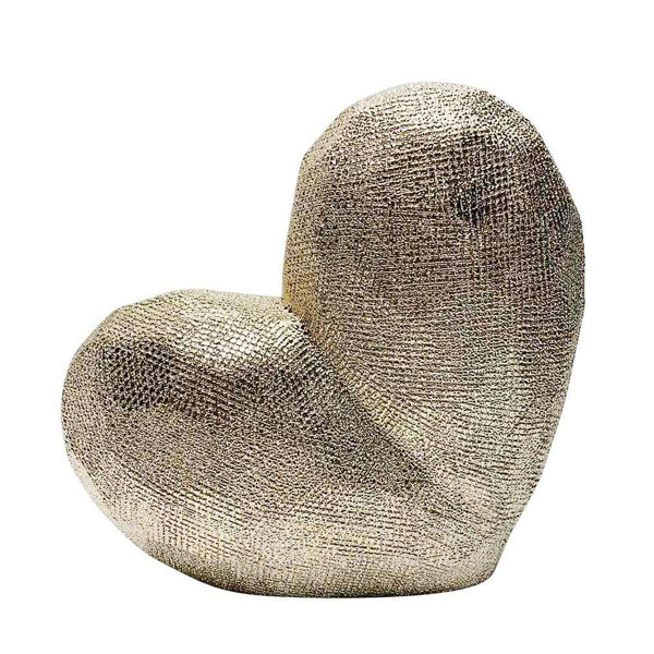 Picture of Scratched 8" Heart Sculpture - Champagne