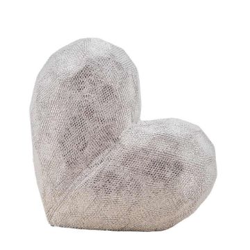 Picture of Scratched 8" Heart Sculpture - Silver