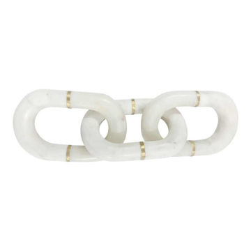 Picture of Marble 14" Chain Decor - White