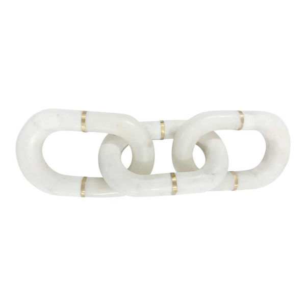 Picture of Marble 14" Chain Decor - White