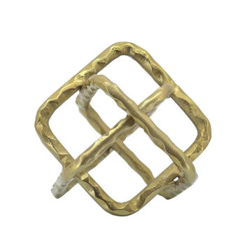 Picture of Metal 7" Square Orbs Sculpture - Gold