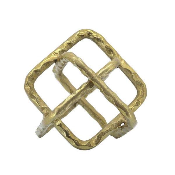 Picture of Metal 7" Square Orbs Sculpture - Gold