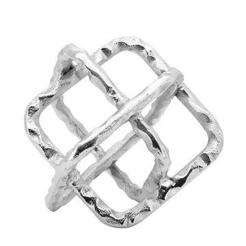 Picture of Metal 8" Square Orbs Sculpture - Silver