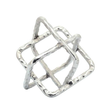 Picture of Metal 7" Square Orbs Sculpture - Silver