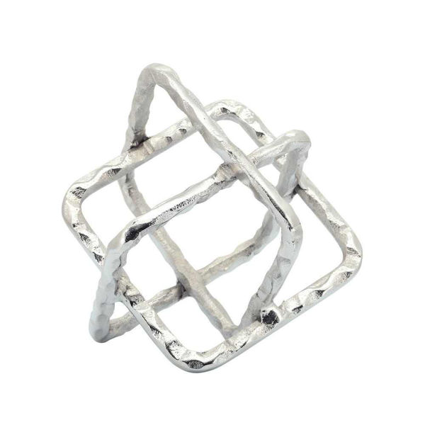 Picture of Metal 7" Square Orbs Sculpture - Silver