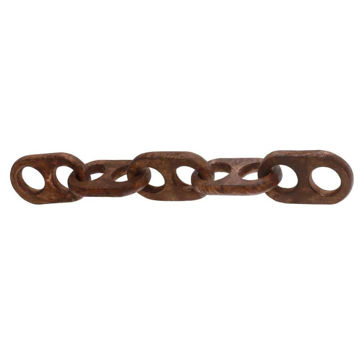 Picture of Wooden 18" Chains Sculpture - Brown