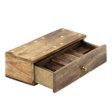 Picture of Wood 9" x 3" Dominoes Sculpture - Brown