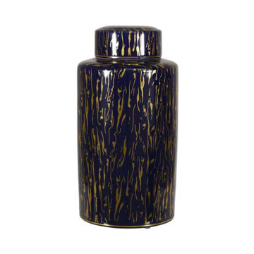 Picture of Ceramic 16" Jar - Blue and Gold
