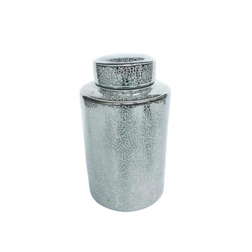 Picture of Ceramic 12" Jar - Crackle Silver