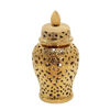 Picture of Ceramic 18" Cut-Out Temple Jar - Shiny Gold