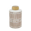 Picture of Jar 9" with Gold Lid - Tan
