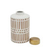 Picture of Jar 9" with Gold Lid - Tan