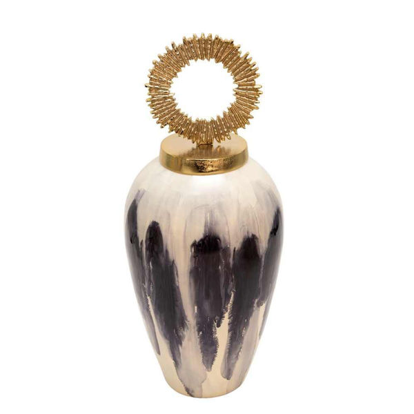 Picture of Vase 24" with Lid - White