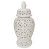 Picture of Cut-Out 24" Daisies Temple Jar - White