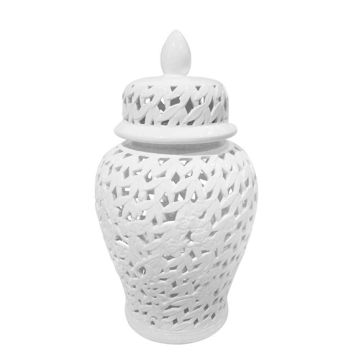 Picture of Pierced Temple 24" Jar - White