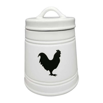 Picture of Rooster 7" Ceramic Canister - White