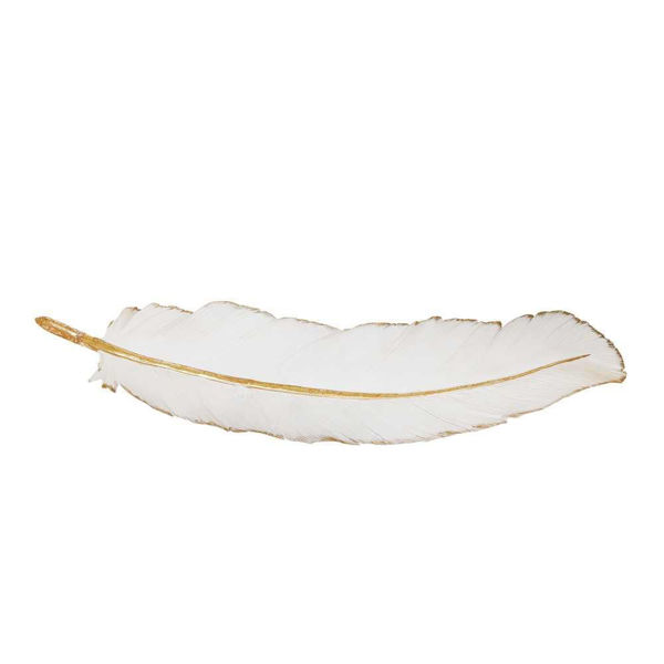 Picture of Wall Feather 30.75" - White and Gold