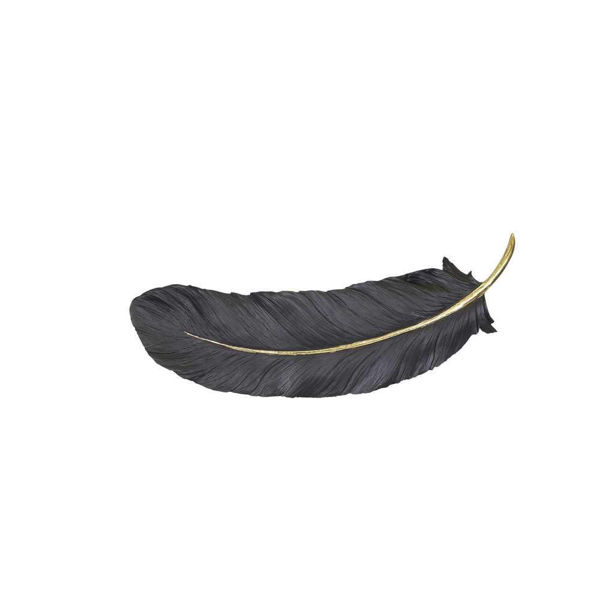 Picture of Wall Feather 23.75" - Black and Gold