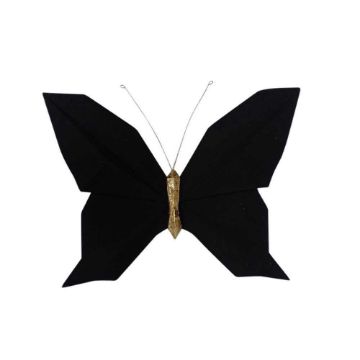 Picture of Resin 10" Origami Butterfly Wall Art - Black