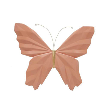Picture of Resin 8" Origami Butterfly Wall Art - Salmon