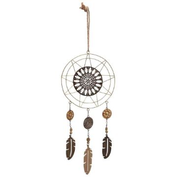 Picture of Metal 24" Dreamcatcher with Feather Tassel - Brown