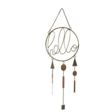 Picture of Metal 25" Wall Hello Art - Gold
