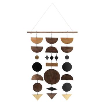 Picture of Metal 34" Wall Assorted Shapes Art - Black