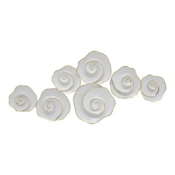 Picture of Metal 44" Rose Wall Art - White