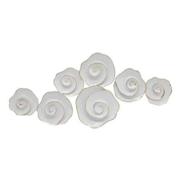 Picture of Metal 44" Rose Wall Art - White