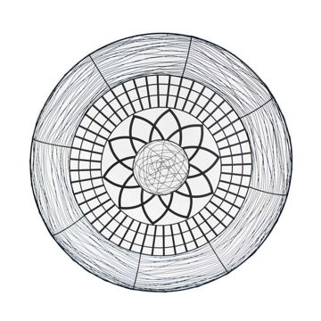 Picture of Metal 34" Daisy Round Wall Art - Black