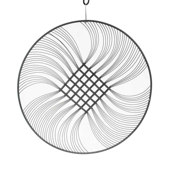 Picture of Metal 32" Circle Swirl Wall Art - Black