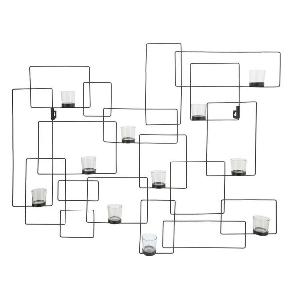 Picture of Geometric 32" Votive Wall Accent - Black