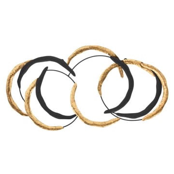 Picture of Metal 19" Loops Wall Art - Black and Gold
