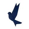 Picture of Resin 8" Origami Bird Wall Art - Navy