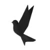 Picture of Resin 8" Origami Bird Wall Art - Black