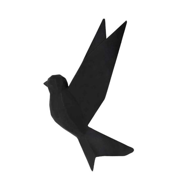 Picture of Resin 8" Origami Bird Wall Art - Black