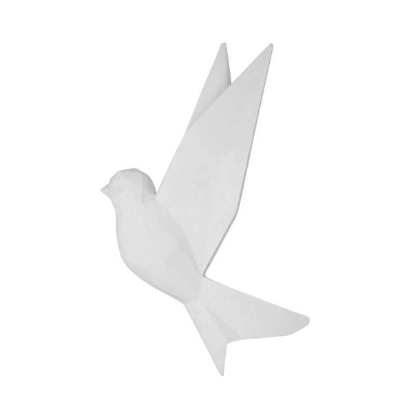 Picture of Resin 8" Origami Bird Wall Art - White