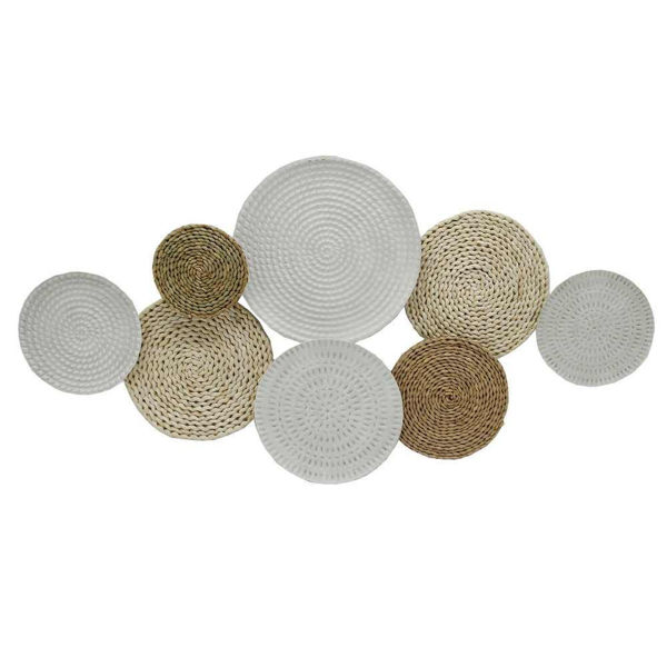 Picture of Metal 41" Wall Circles with Weaving - Natural